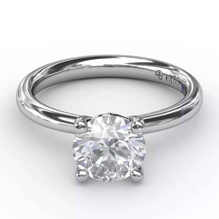 Fana Timeless Round Solitaire Engagement Ring Mounting in 14K White Gold