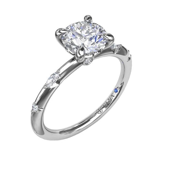 Fana Captivating Raindrop Diamond Engagement Ring Semi-Mounting in 14K White Gold