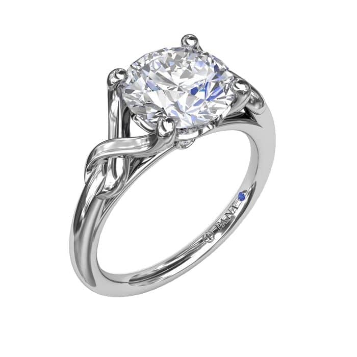 Fana Smooth Love Knot Diamond Engagement Ring Semi-Mounting in 14K White Gold