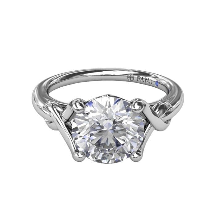 Fana Smooth Love Knot Diamond Engagement Ring Semi-Mounting in 14K White Gold