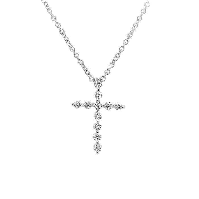 Mountz Collection Diamond Cross Pendant in 14K White Gold