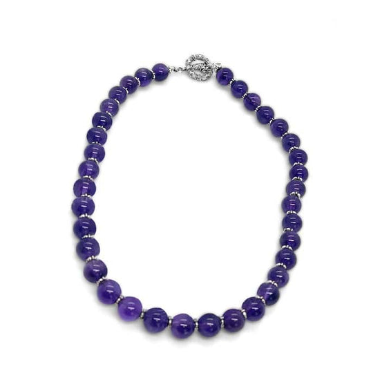Stephen Dweck Amethyst Bead Necklace in Sterling Silver