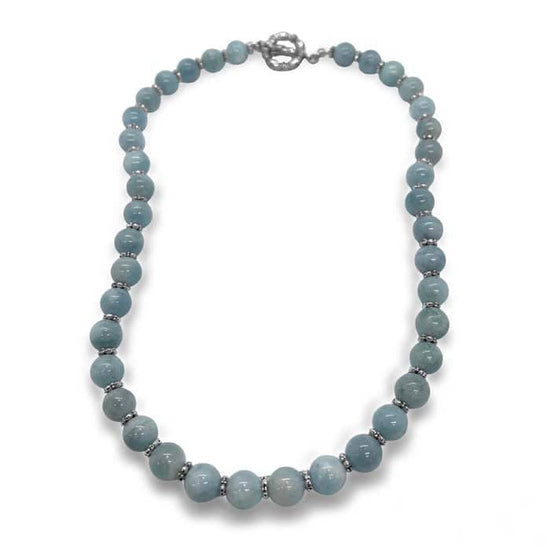 Stephen Dweck 18" Aquamarine Bead Necklace in Sterling Silver