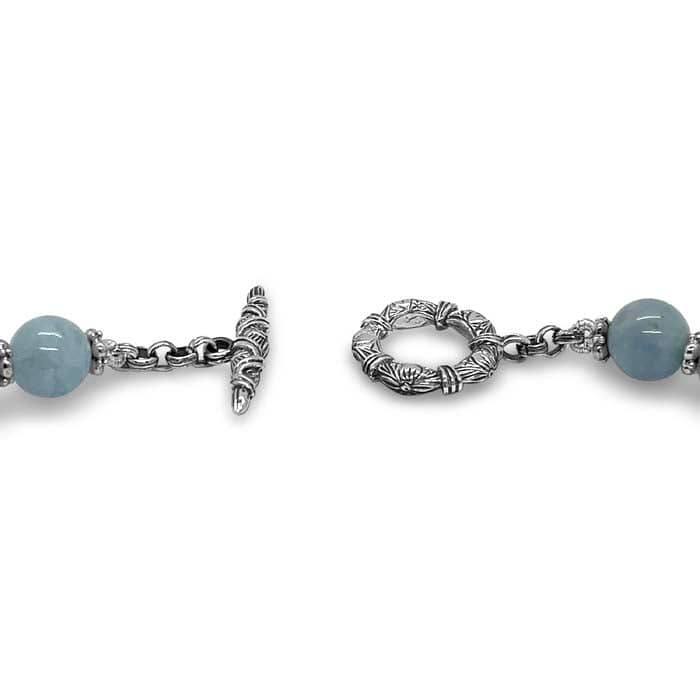 Stephen Dweck 18" Aquamarine Bead Necklace in Sterling Silver
