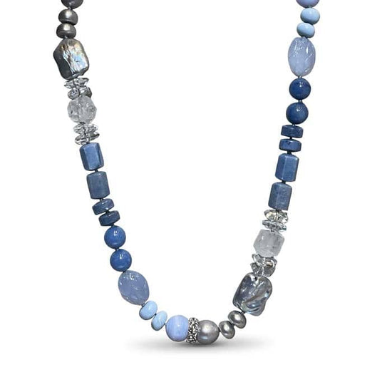 Stephen Dweck 36" Terraquatic Multi-Gem Necklace in Sterling Silver