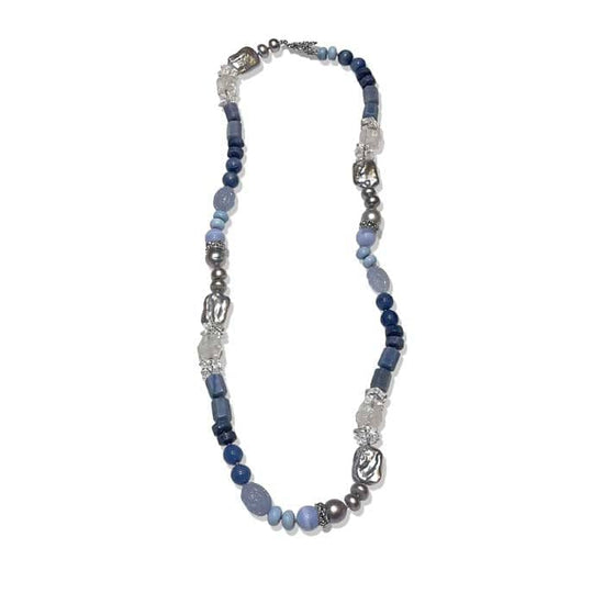 Load image into Gallery viewer, Stephen Dweck 36&amp;quot; Terraquatic Multi-Gem Necklace in Sterling Silver

