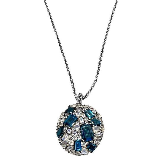 Stephen Dweck Garden Of Stephen Pendant with London Blue Topaz And Moon Quartz In Sterling Silve