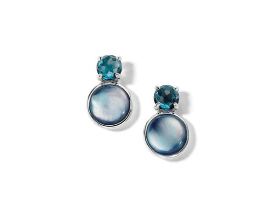 Ippolita "Rock Candy" Luce Collection London Blue Topaz Small Snowman Post Earringsin Sterling Silver