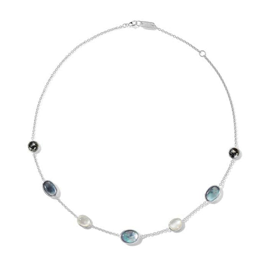 Load image into Gallery viewer, Ippolita Blunotte 7-Stone Chain Necklace &amp;quot;Luce Collection&amp;quot; in Sterling Silver
