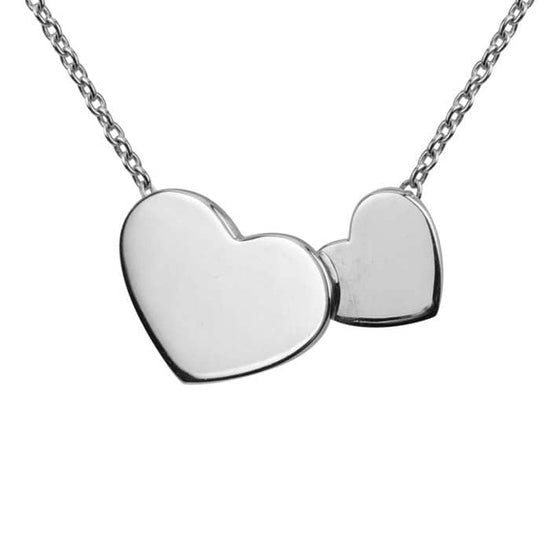 Mountz Collection Double Heart Necklace Sterling Silver