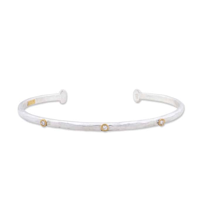 Lika Behar "Baby Stockholm" Oval Open Cuff Bracelet in 24K Yellow Gold and Matte Sterling Silver