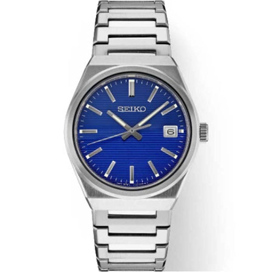 Load image into Gallery viewer, Seiko 39MM &amp;quot;Essentials&amp;quot; Blue Dial Watch in Stainless Steel
