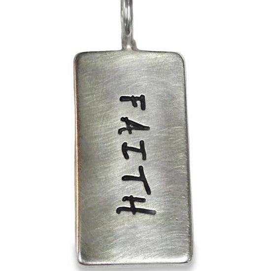 Heather B. Moore Size 2 ID "Faith" Charm in Sterling Silver