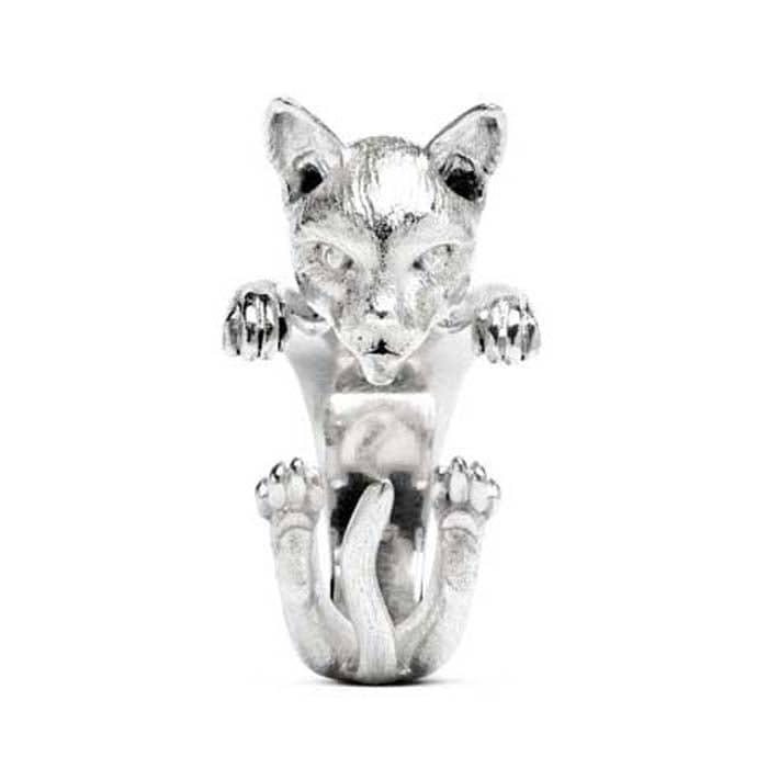 Load image into Gallery viewer, Cat Fever Siamese Hug Sterling Silver Ring
