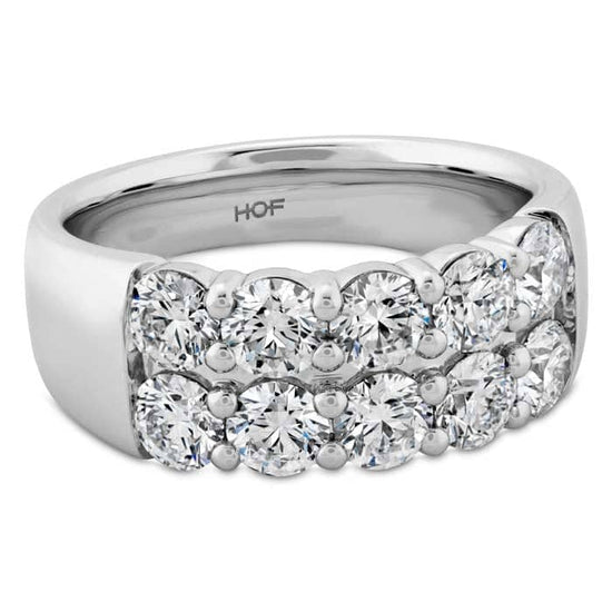 Hearts On Fire 1.96-2.05CTW Signature Double Row Ring in 18K White Gold
