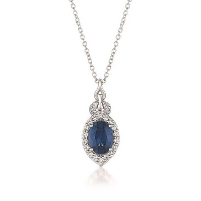 Load image into Gallery viewer, Le Vian Pendant featuring Blueberry Sapphire and Vanilla Diamonds in 14K Vanilla Gold

