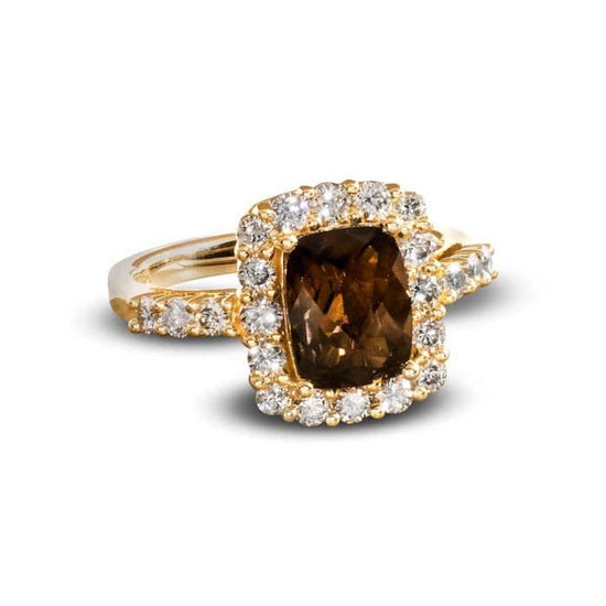 Load image into Gallery viewer, Le Vian Creme Brulee Ring featuring Chocolate Quartz and Nude Diamonds in 14K Honey Gold
