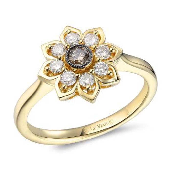 Le Vian Creme Brulee Ring featuring Chocolate and Nude Diamonds in 14K Honey Gold