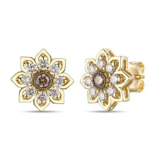 Le Vian Creme Brulee Stud Earrings featuring Chocolate and Nude Diamonds in 14K Honey Gold