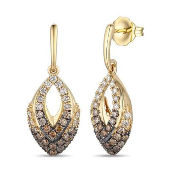 Load image into Gallery viewer, Le Vian Earrings featuring Ombré Chocolate Diamonds in 14K Honey Gold
