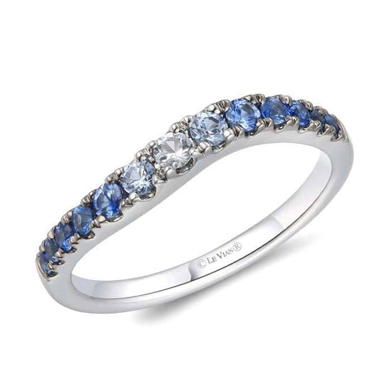 Le Vian Denim Ombré Ring featuring White and Blue Sapphires in 14K Vanilla Gold