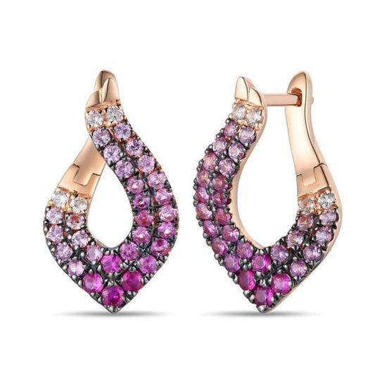 Le Vian Earrings featuring Strawberry Sapphire Ombré in 14K Strawberry Gold