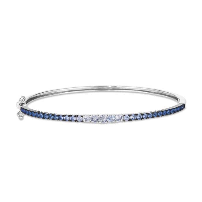 Load image into Gallery viewer, Le Vian Sapphire Denim Ombré Bangle in 14K Vanilla Gold
