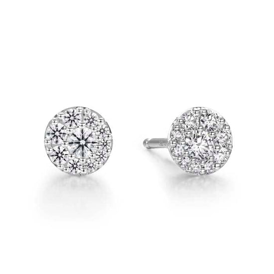 Load image into Gallery viewer, Hearts On Fire .45-.55CTW Tessa Diamond Circle Earrings in 18K White Gold
