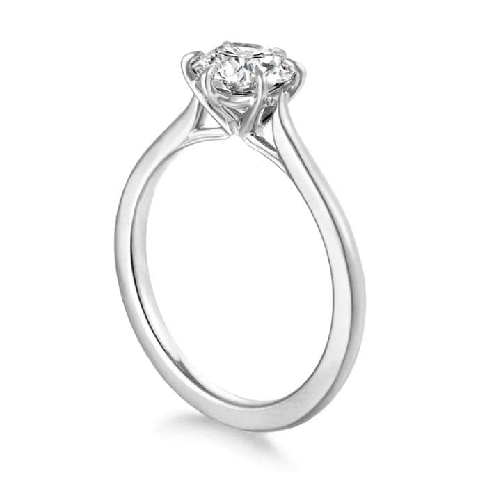 Load image into Gallery viewer, Hearts On Fire .50CT Camilla Six-Prong Solitaire Complete Engagement Ring in Platinum
