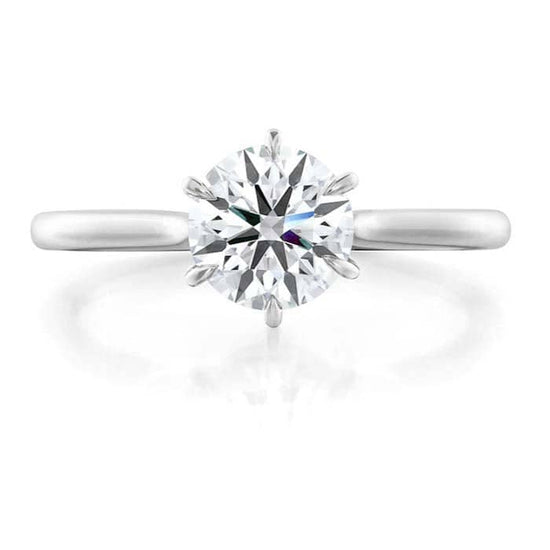 Load image into Gallery viewer, Hearts On Fire 1.0CT Camilla Six-Prong Solitaire Complete Engagement Ring in Platinum
