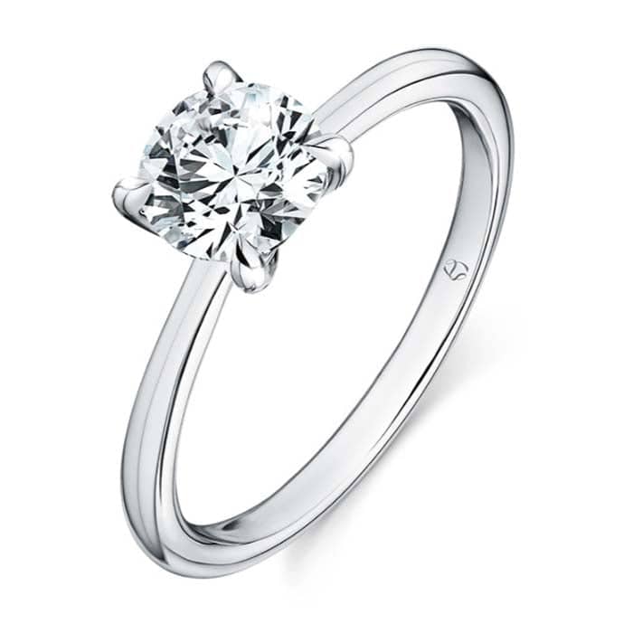 Load image into Gallery viewer, Hearts On Fire .50CT Vela Solitaire Complete Engagement Ring in Platinum
