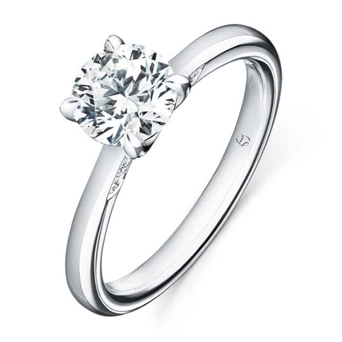 Hearts On Fire 1.0CT Vela Diamond Gallery Solitaire Complete Engagement Ring in Platinum