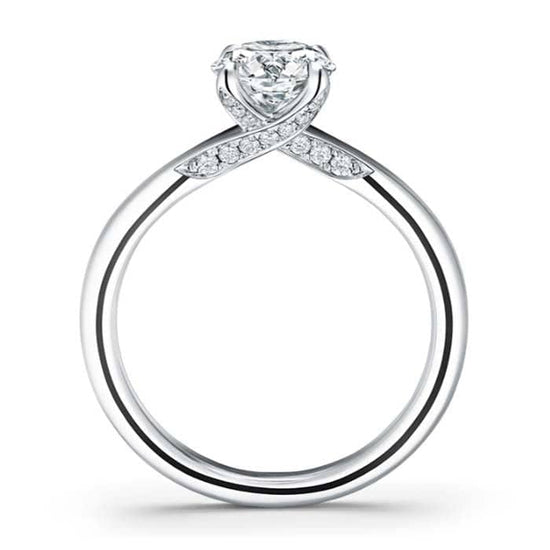 Hearts On Fire 1.0CT Vela Diamond Gallery Solitaire Complete Engagement Ring in Platinum
