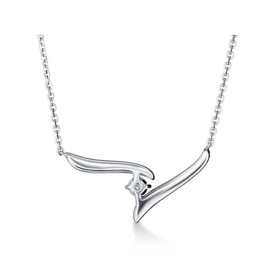 Load image into Gallery viewer, Hearts On Fire 18&amp;quot; .30CTW Vela Crossover Pendant Necklace in 18K White Gold

