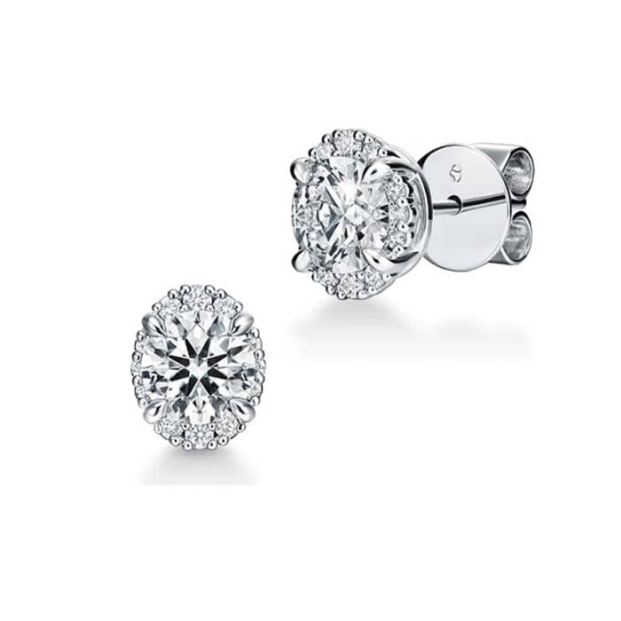 Load image into Gallery viewer, Hearts On Fire 1.55CTW Ellipse Diamond Earrings in 18K White Gold

