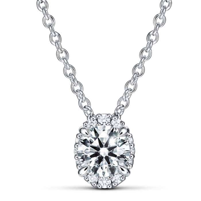 Load image into Gallery viewer, Hearts On Fire .35CTW Ellipse Diamond Pendant in 18K White Gold

