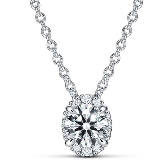 Load image into Gallery viewer, Hearts On Fire .55CTW Ellipse Diamond Pendant in 18K White Gold
