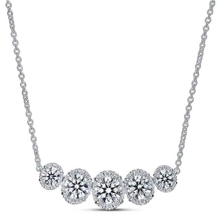 Hearts On Fire 2.45CTW Ellipse Diamond Necklace in 18K White Gold