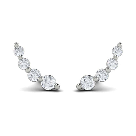 Vlora Diamond "Adella Collection" Tapered Ear Climbers in 14K White Gold