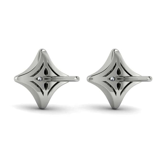 Load image into Gallery viewer, Vlora Diamond 4-Point Star Solitaire Earring &amp;quot;Estrella Collection&amp;quot; in 14K White Gold
