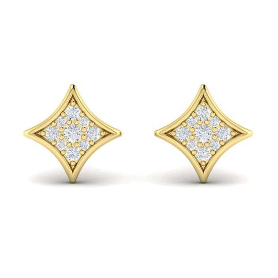 Vlora Diamond "Estrella Collection" Stud Earrings in 14K Yellow Gold