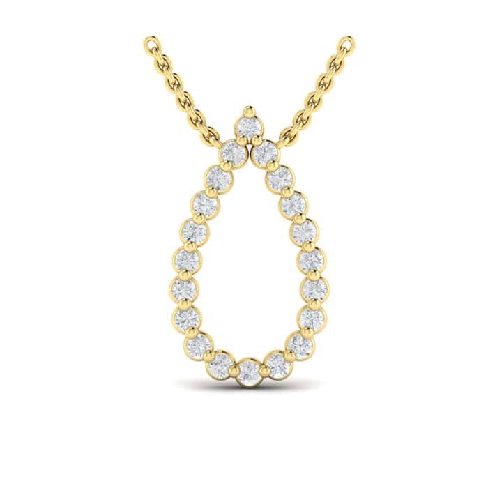 Vlora Diamond Pear Shaped "Adella Collection" Pendant in 14K Yellow Gold