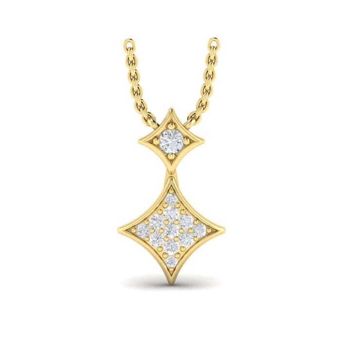 Load image into Gallery viewer, Vlora Diamond Double Drop &amp;quot;Estrella Collection&amp;quot; Pendant in 14K Yellow Gold
