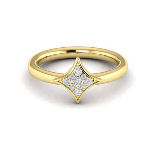 Load image into Gallery viewer, Vlora Diamond 4-Point Star &amp;quot;Estrella Collection&amp;quot; Ring in 14K Yellow Gold
