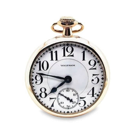 Load image into Gallery viewer, Estate Waltham Pocket Watch with White Dial in Plated Rose Gold
