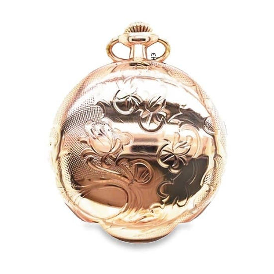 Load image into Gallery viewer, Estate Waltham Pocket Watch with White Dial in Plated Rose Gold
