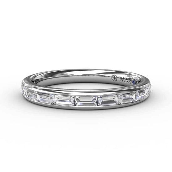 Load image into Gallery viewer, Fana .72CT Diamond Wedding Band with Baguettes in 14K White Gold
