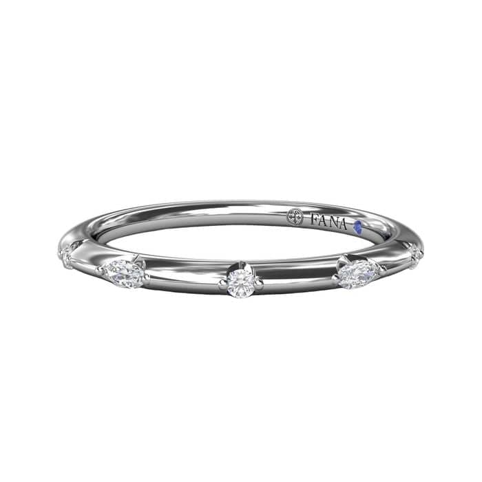 Load image into Gallery viewer, Fana Captivating Raindrop Diamond Wedding Band in 14K White Gold
