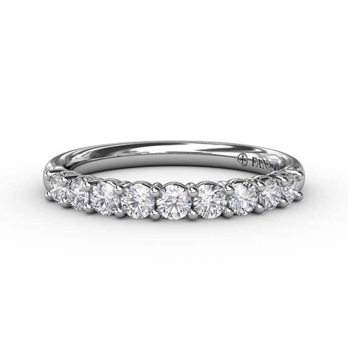 Load image into Gallery viewer, Fana Shared Prong Diamond Wedding Band in 14K White Gold
