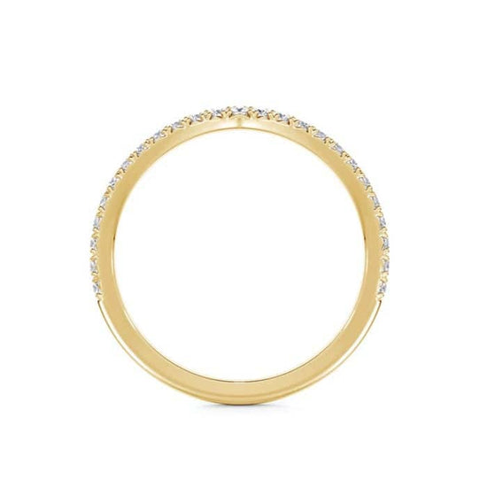 Load image into Gallery viewer, De Beers Forevermark Curved French Pavé Wedding Band in 18K Yellow Gold
